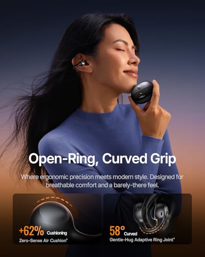 Open Ear Clip-On Wireless Earbuds with Clear Call Mic
