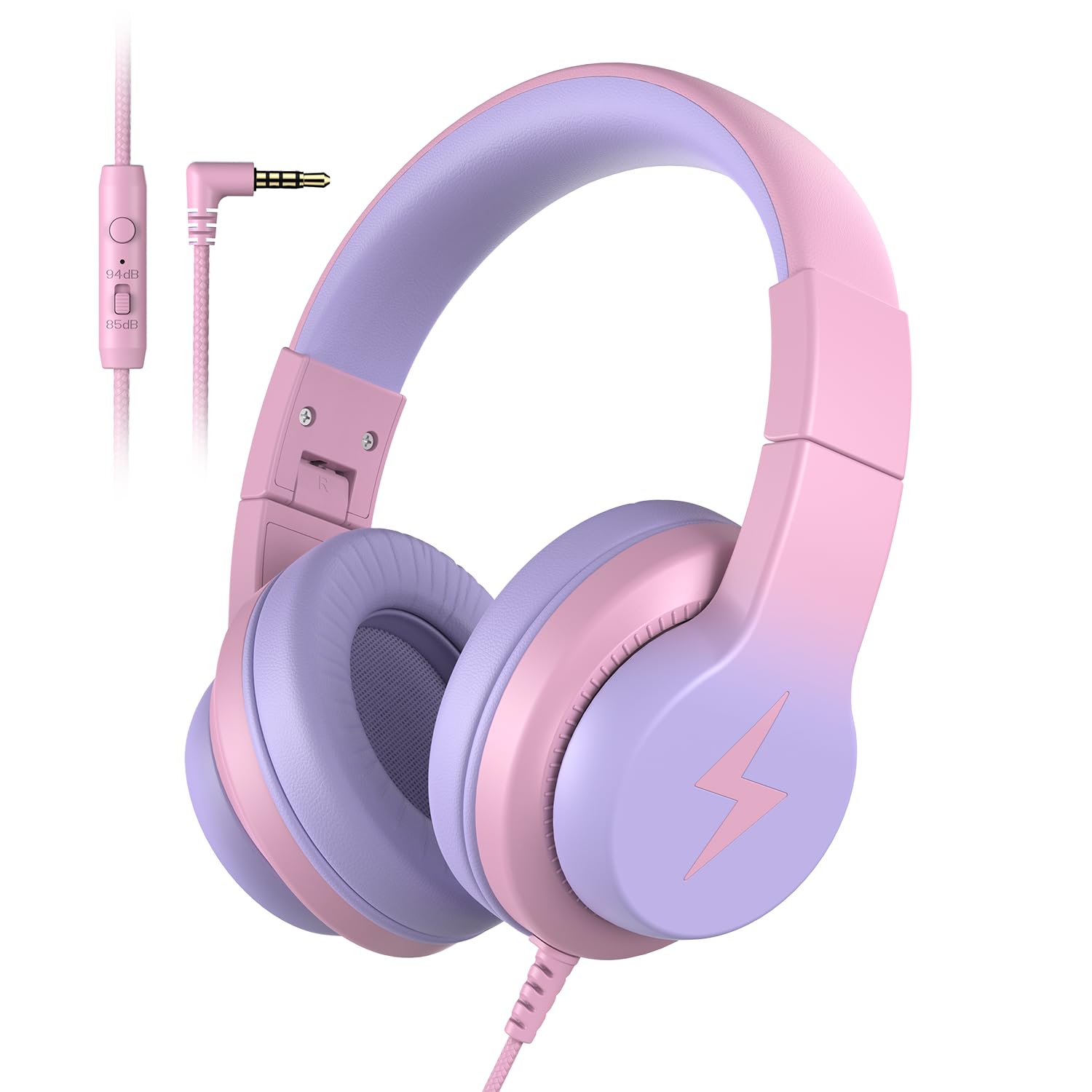 Kids Wired Over-Ear Headphones with Mic and Volume Limit
