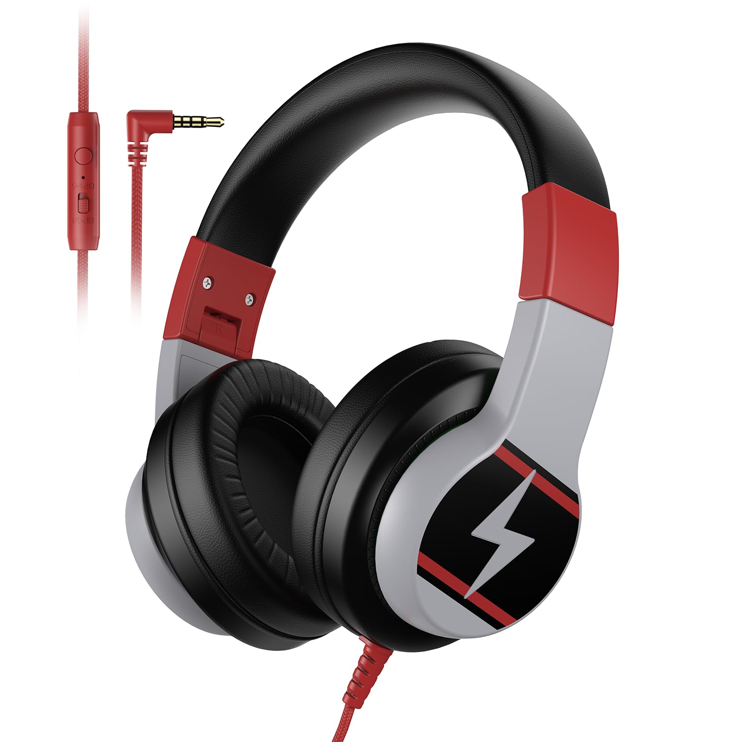 Kids Wired Over-Ear Headphones with Mic and Volume Limit