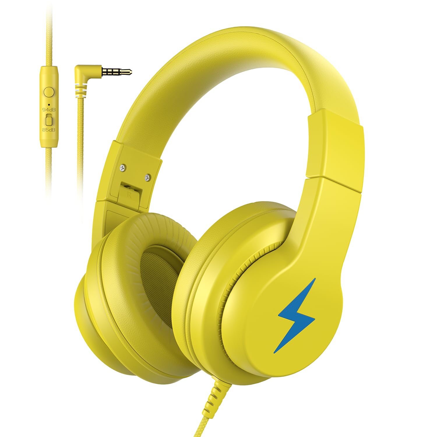 Kids Wired Over-Ear Headphones with Mic and Volume Limit