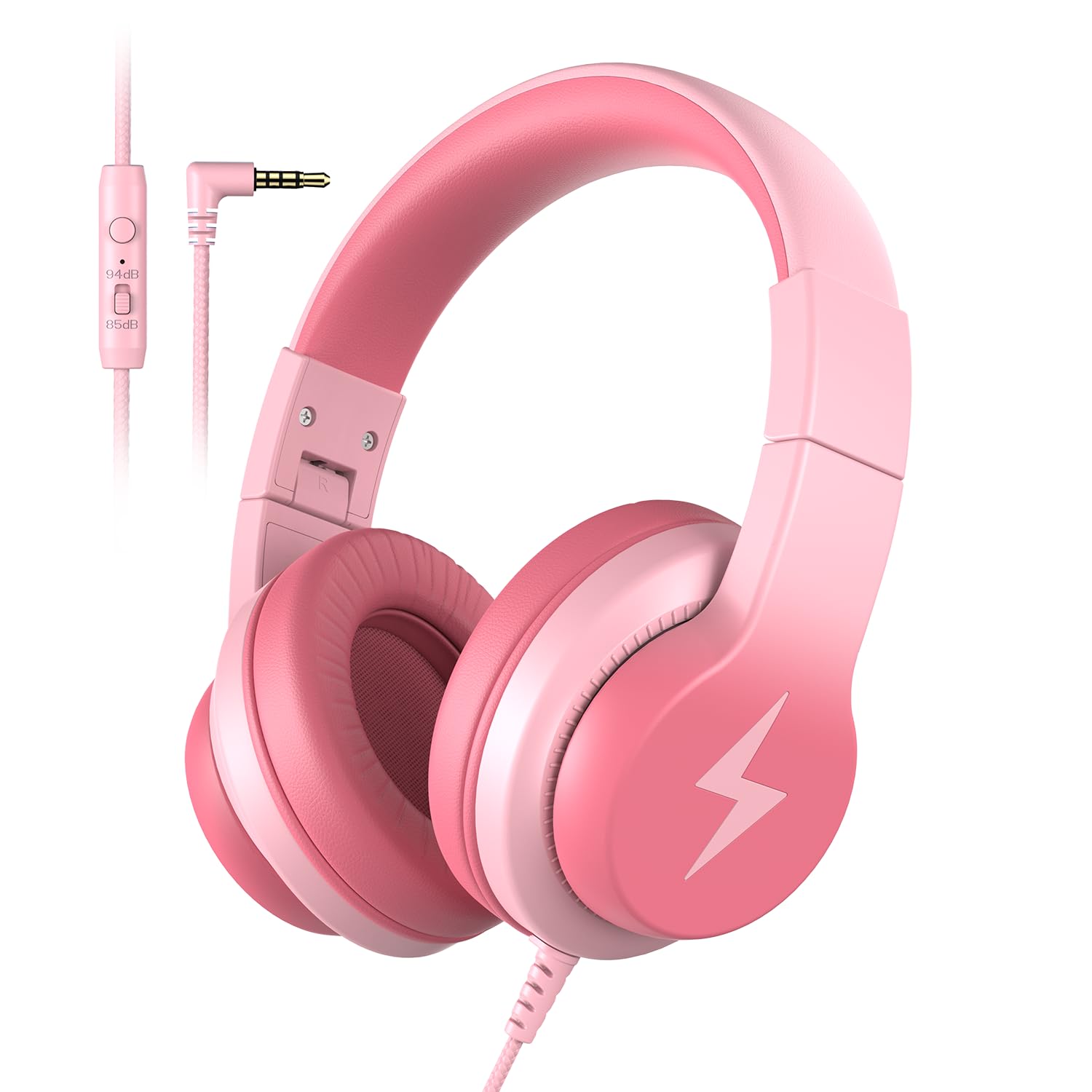 Kids Wired Over-Ear Headphones with Mic and Volume Limit