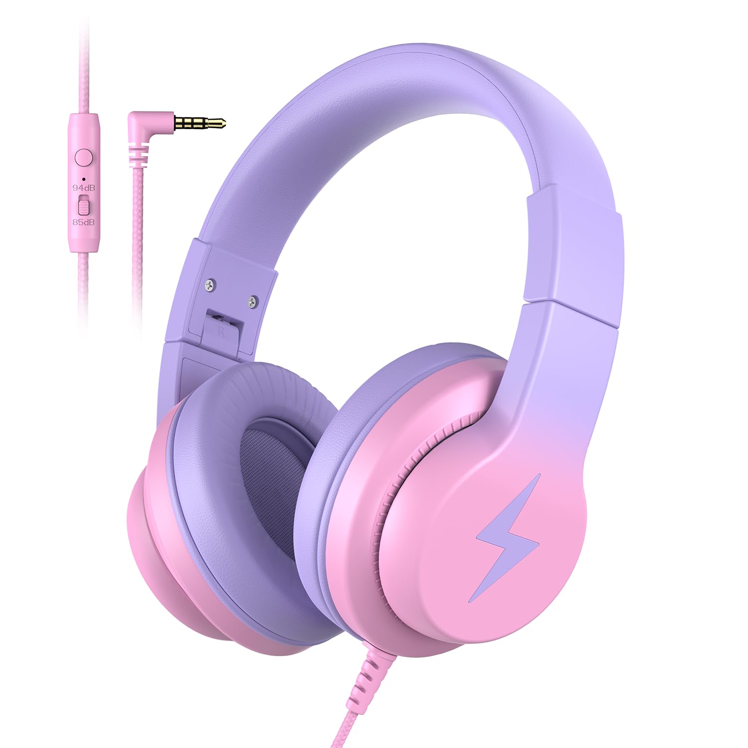 Kids Wired Over-Ear Headphones with Mic and Volume Limit