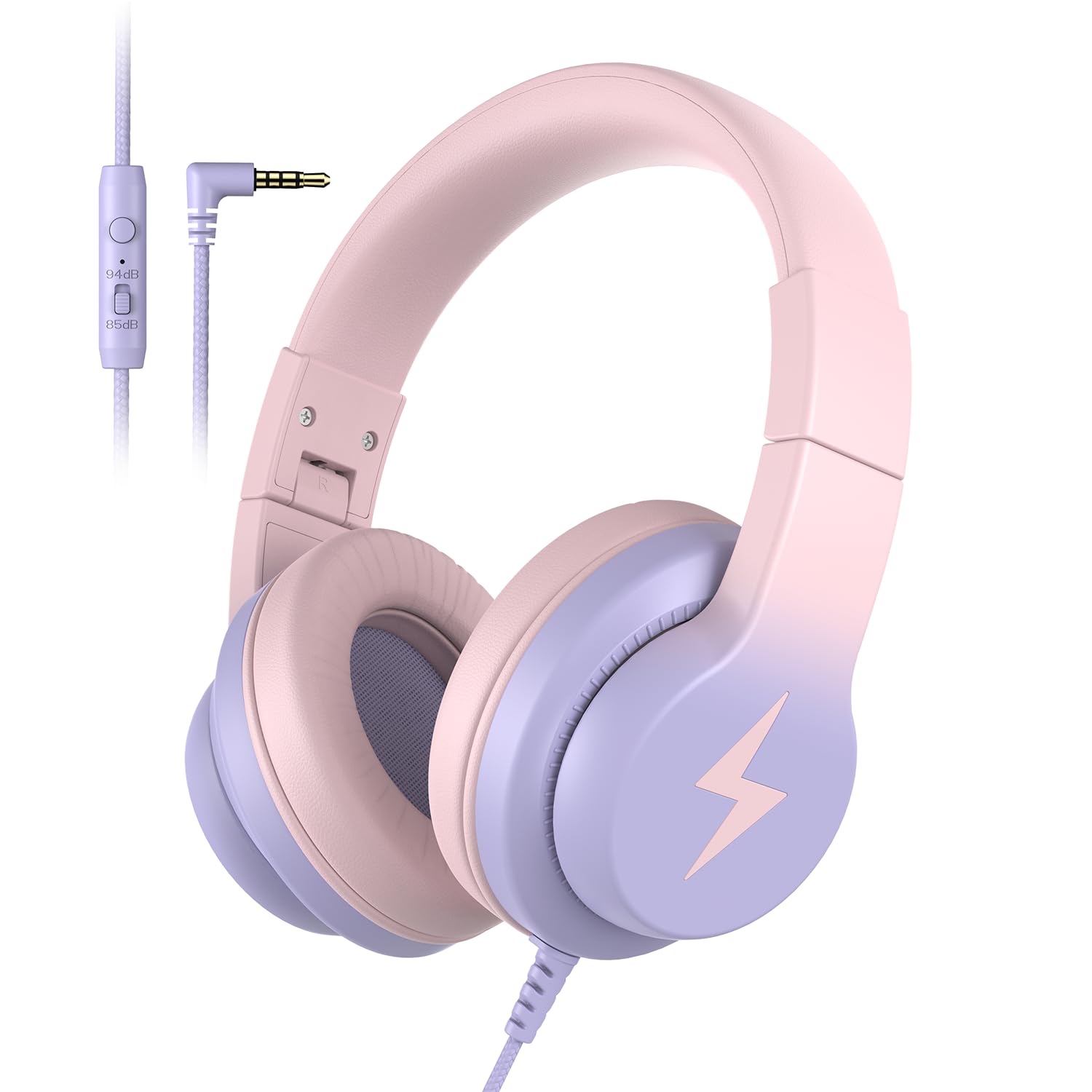 Kids Wired Over-Ear Headphones with Mic and Volume Limit