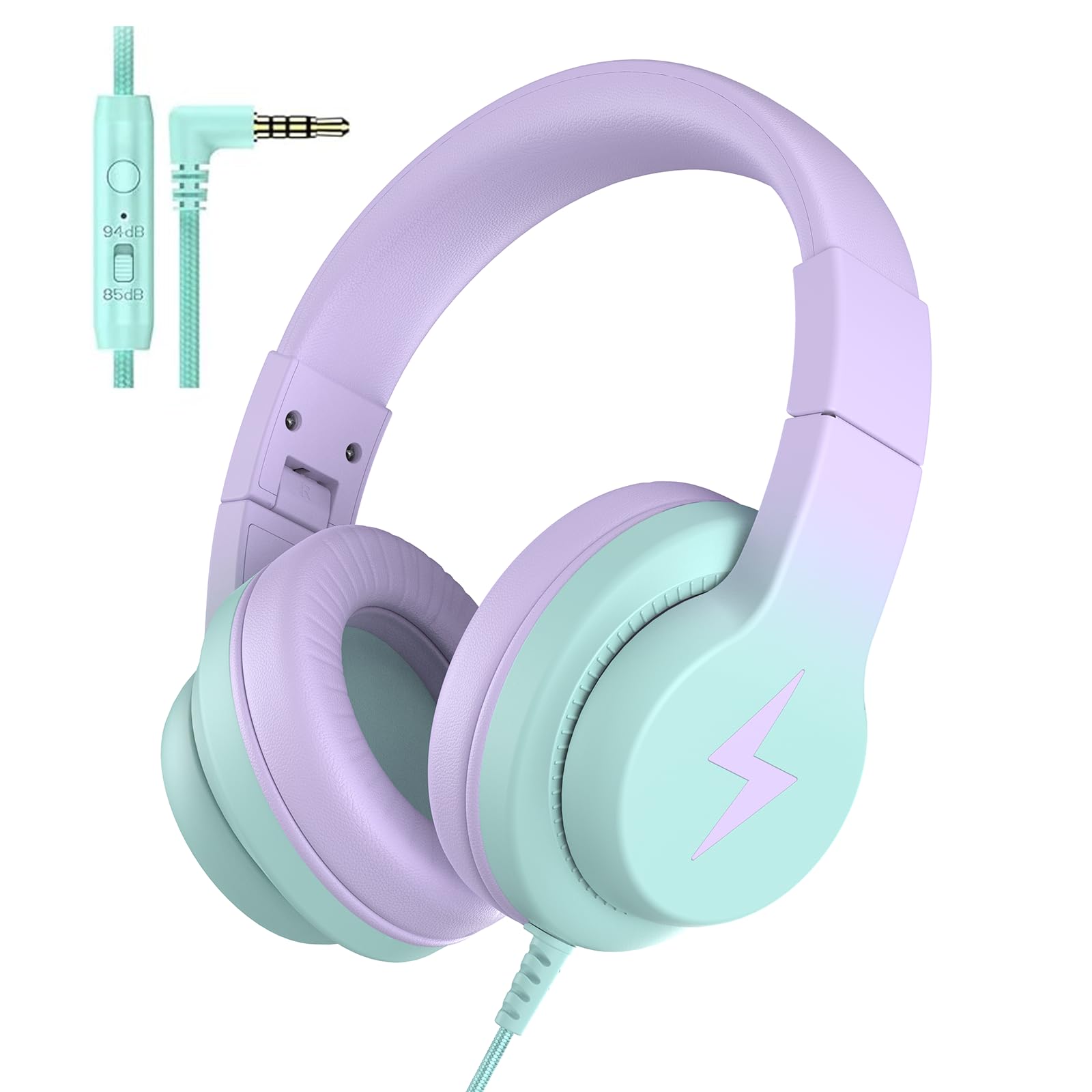 Kids Wired Over-Ear Headphones with Mic and Volume Limit