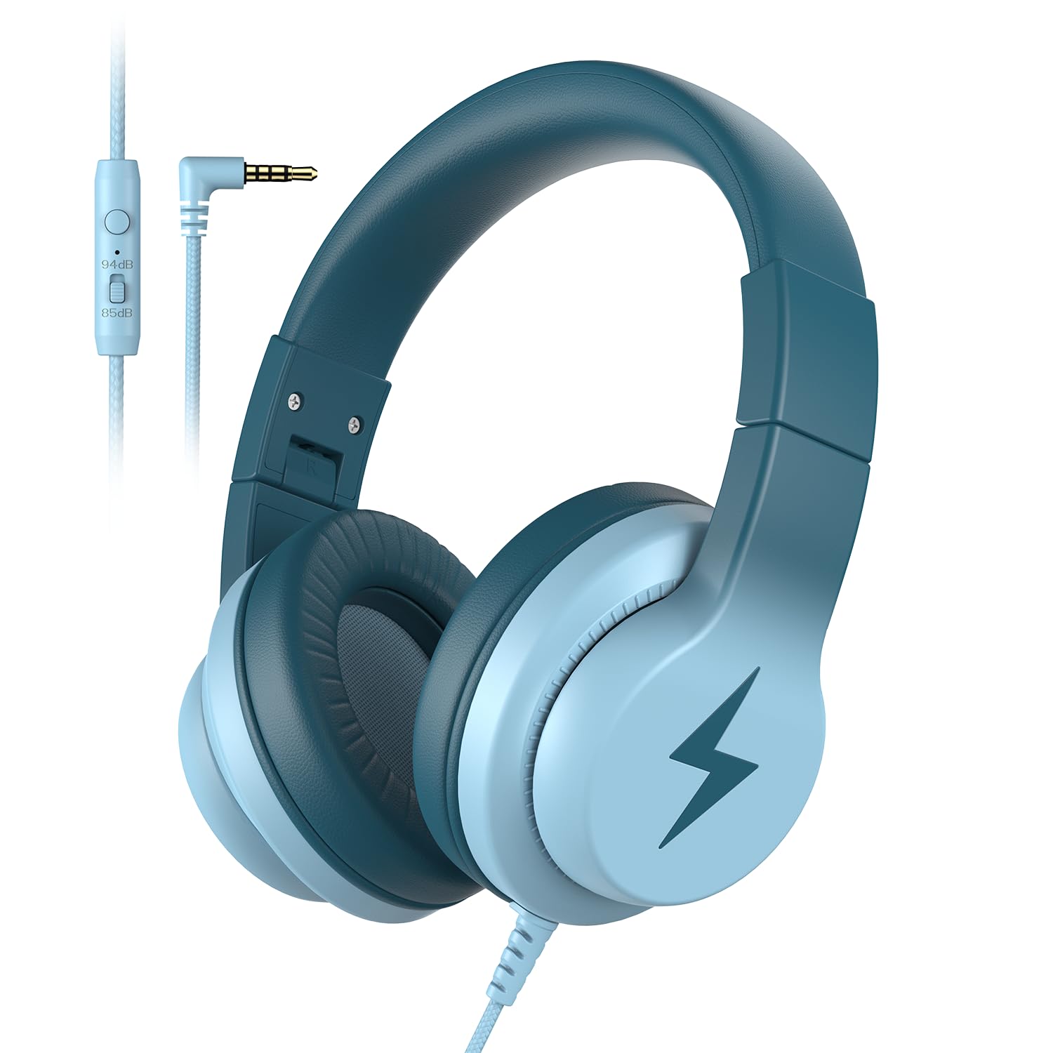 Kids Wired Over-Ear Headphones with Mic and Volume Limit