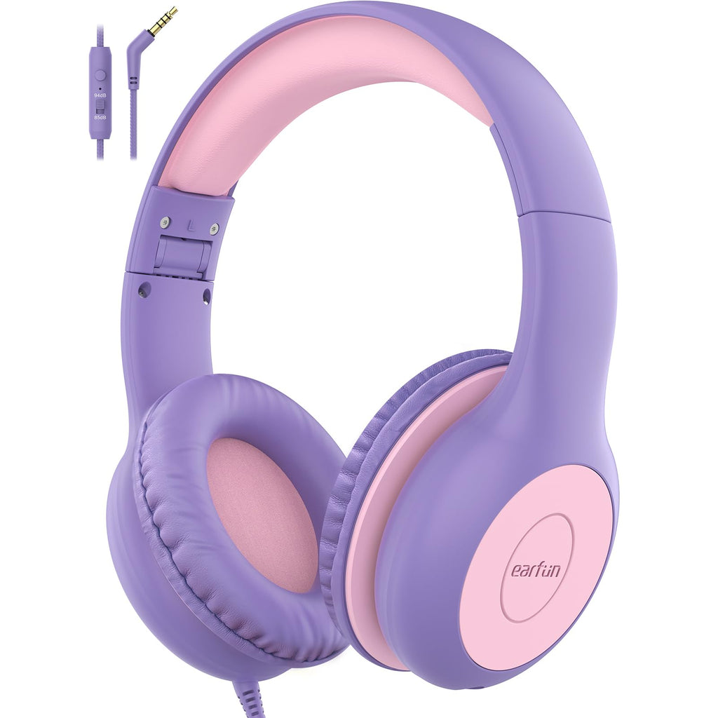 Kids Wired Headphones with Mic and Safe Volume Limit