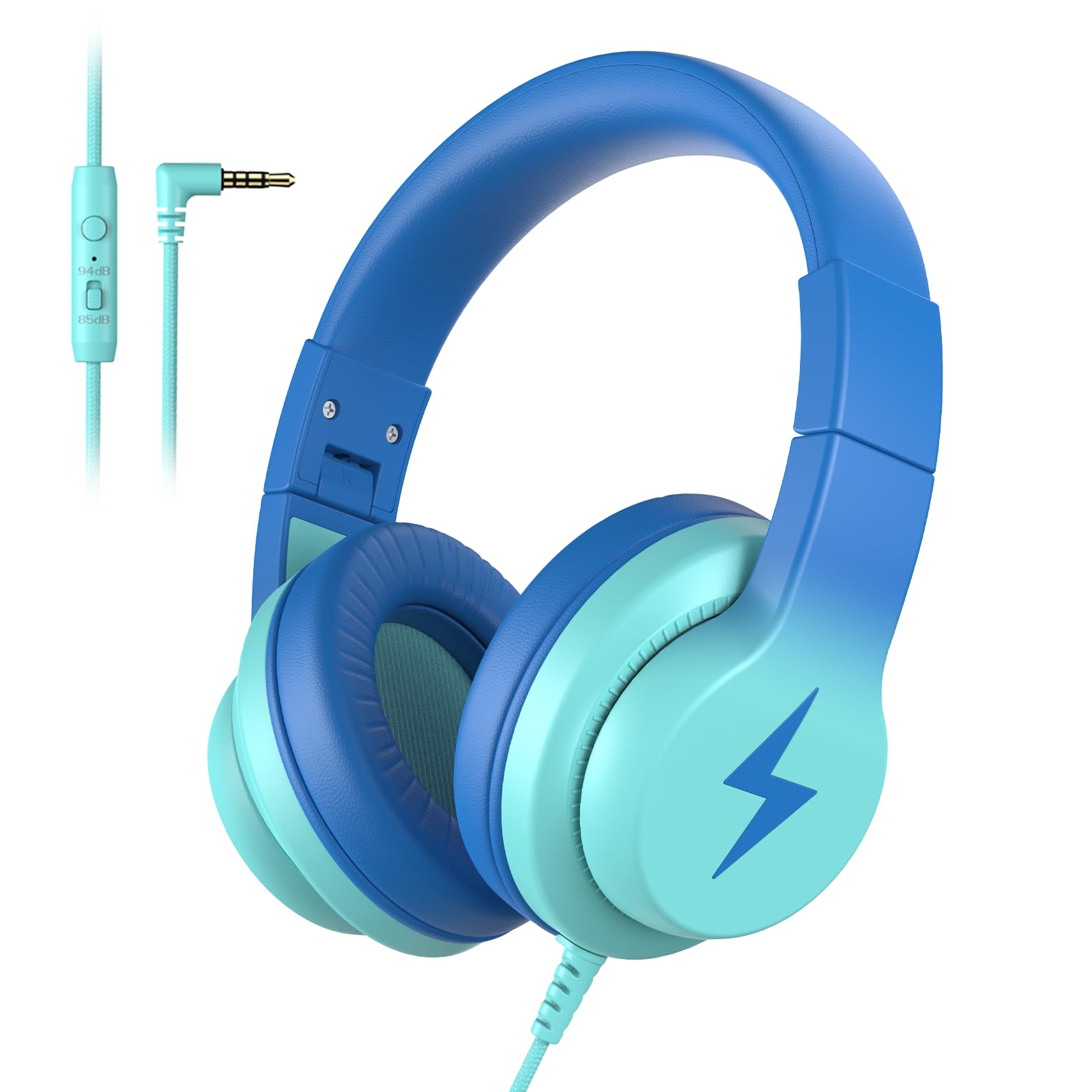 Kids Wired Over-Ear Headphones with Mic and Volume Limit