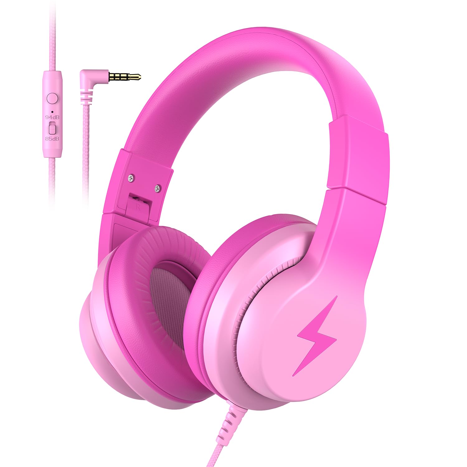 Kids Wired Over-Ear Headphones with Mic and Volume Limit