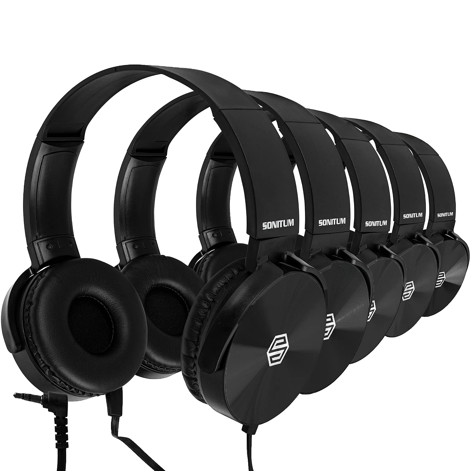 Classroom Student On-Ear Headphones 5-Pack with 3.5mm