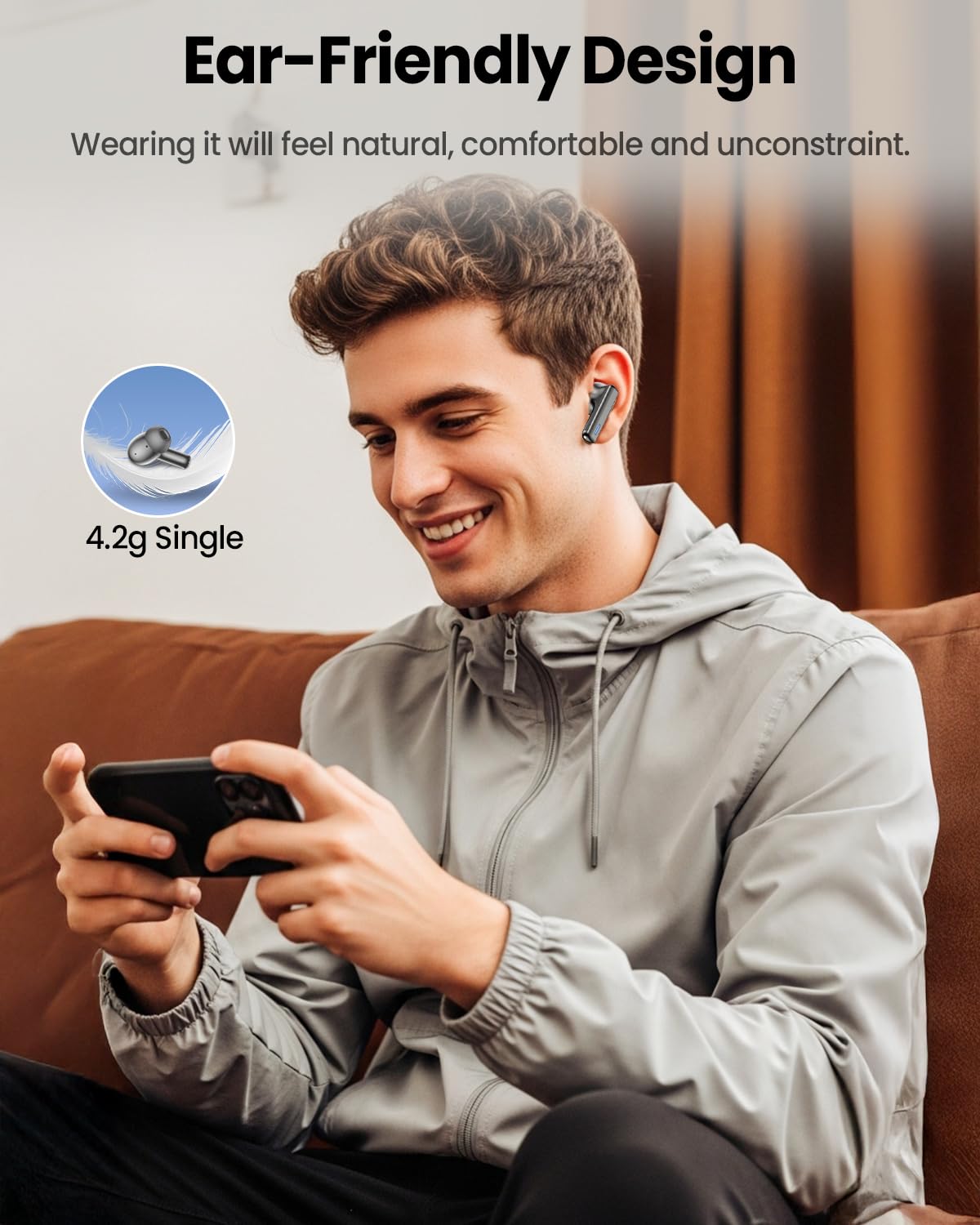 ANC Wireless Bluetooth Earbuds with Noise Canceling Mic