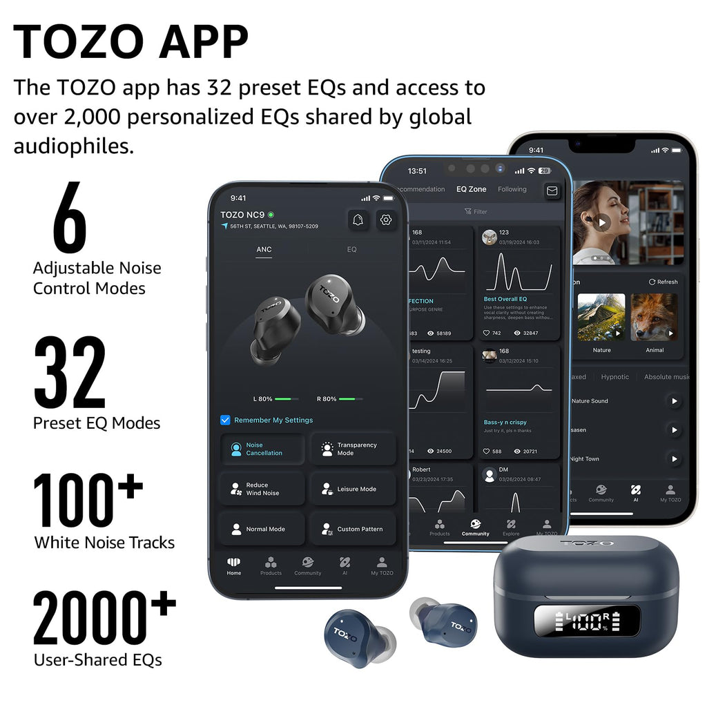 Hybrid Noise Cancelling Wireless Bluetooth Earbuds