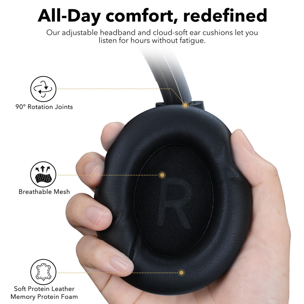 Hybrid Noise Cancelling Bluetooth Over-Ear Headphones