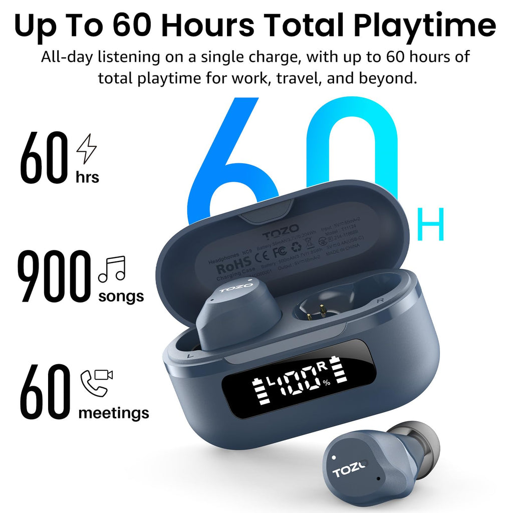 Hybrid Noise Cancelling Wireless Bluetooth Earbuds