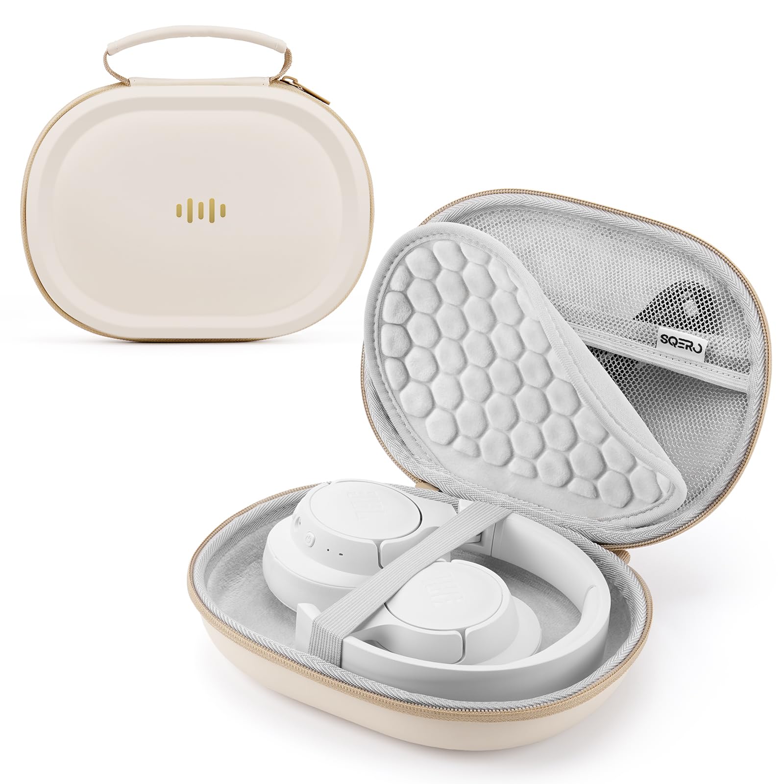 Hard Shell Headphone Travel Case with PU Pocket Organizer