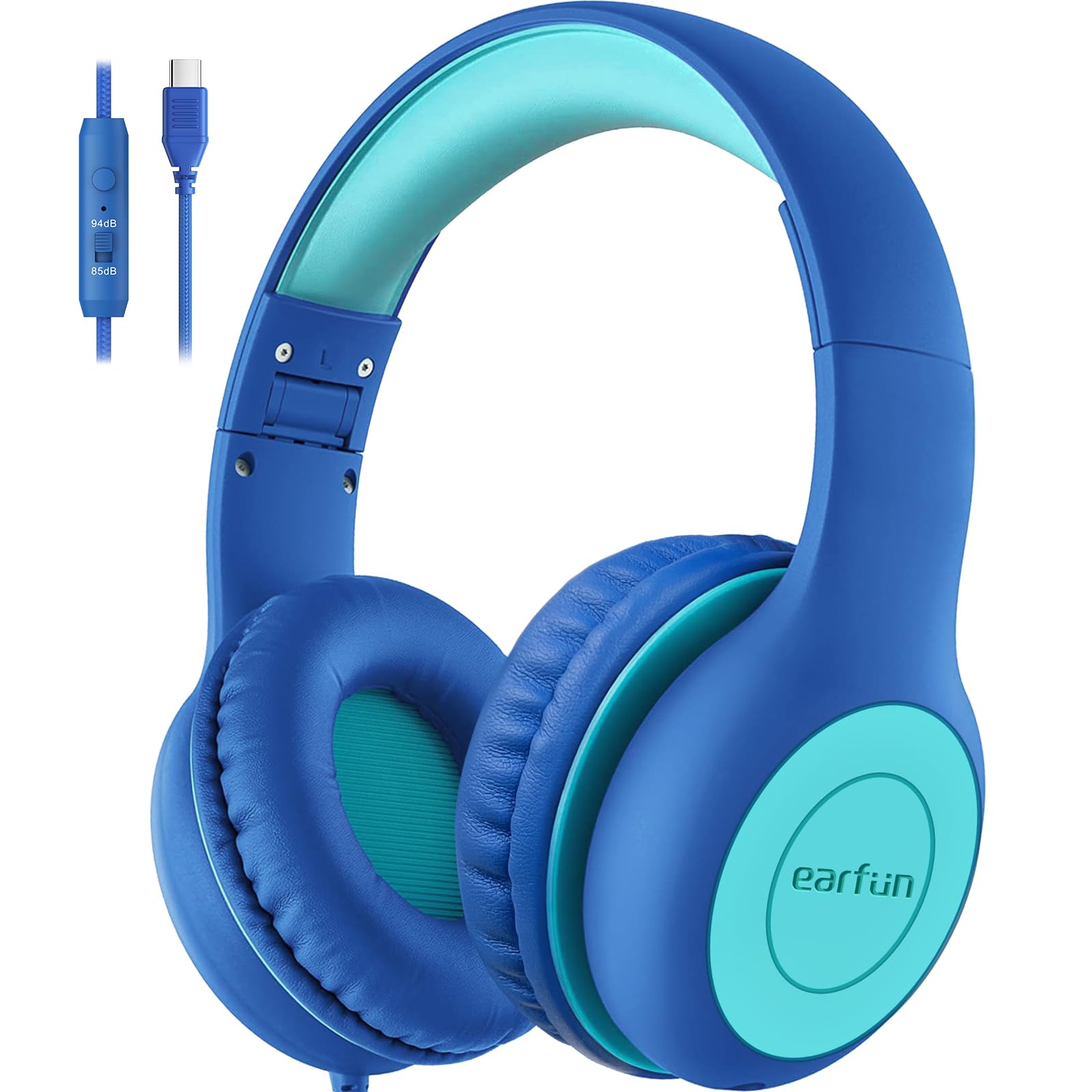 Kids Wired Headphones with Mic and Safe Volume Limit