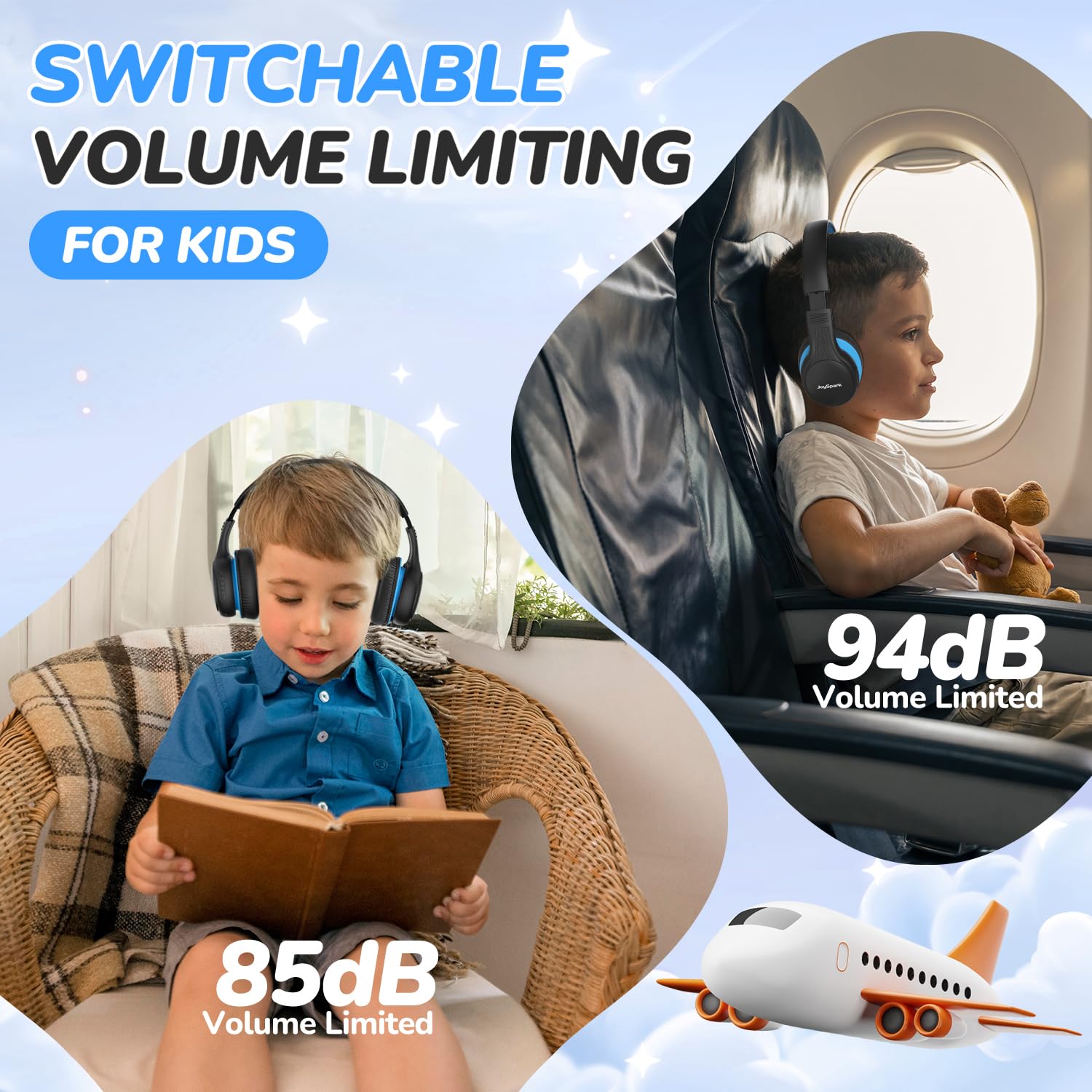 Kids Bluetooth Headphones with Mic and Safe Volume Limit