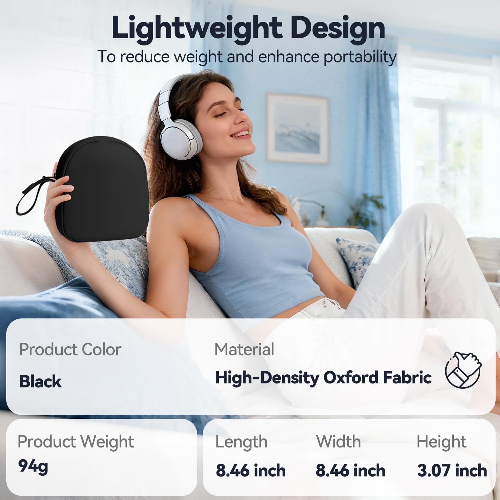 Hard Shell Carrying Case for Wireless Over-Ear Headphones