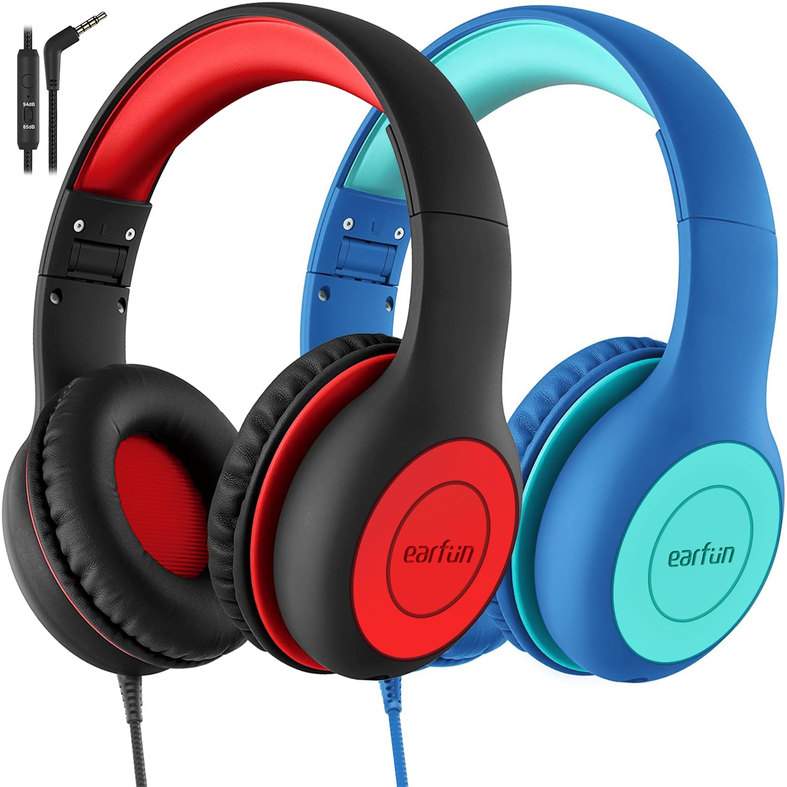 Kids Wired Headphones with Mic and Safe Volume Limit