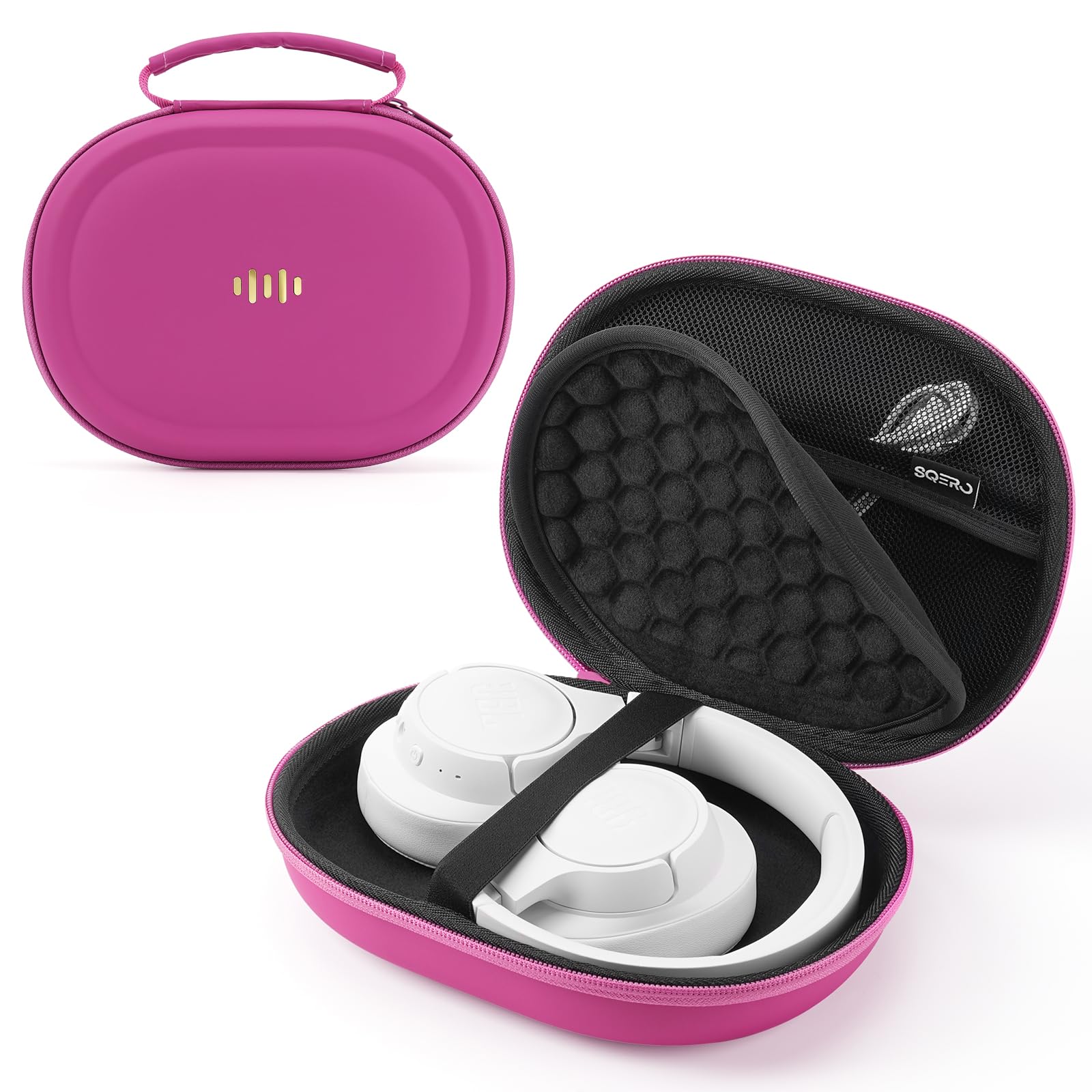 Hard Shell Headphone Travel Case with PU Pocket Organizer