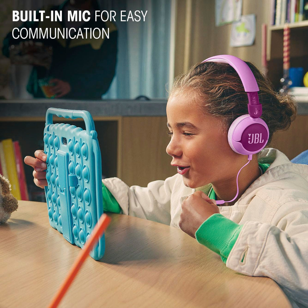 Kids Wired On-Ear Headphones with Mic and Safe Volume