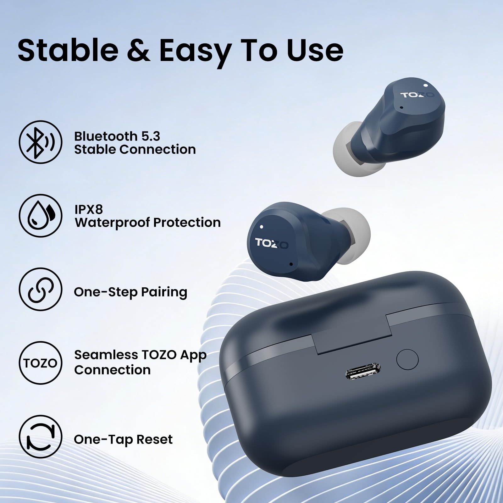 Hybrid Noise Cancelling Wireless Bluetooth Earbuds