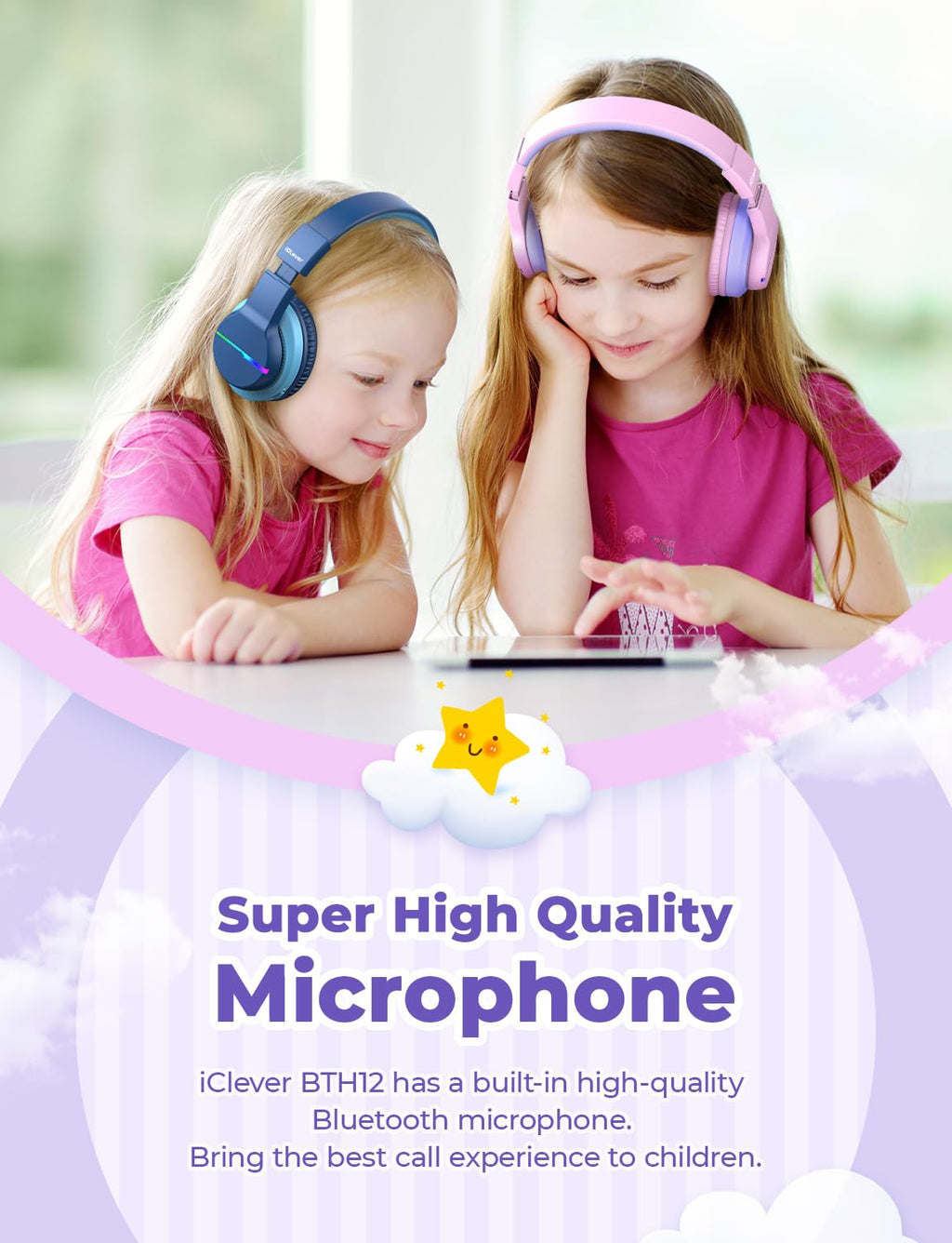 iClever Kids Bluetooth Headphones BTH12