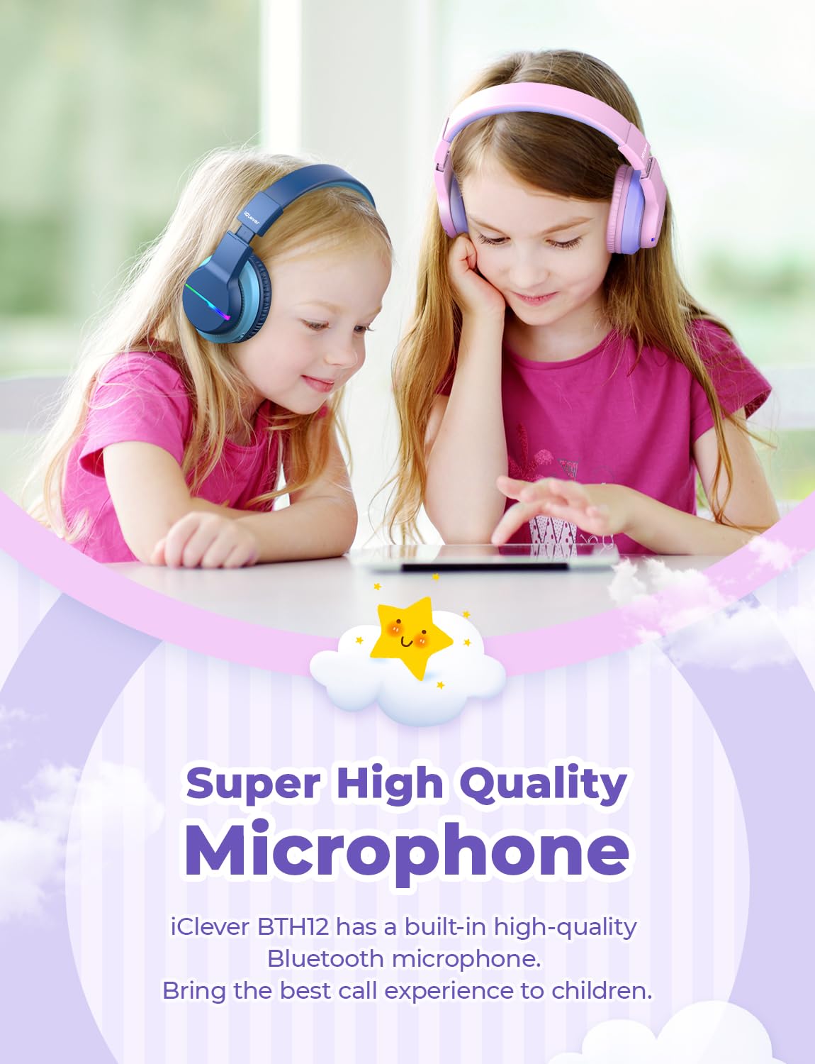 iClever Kids Bluetooth Headphones BTH12