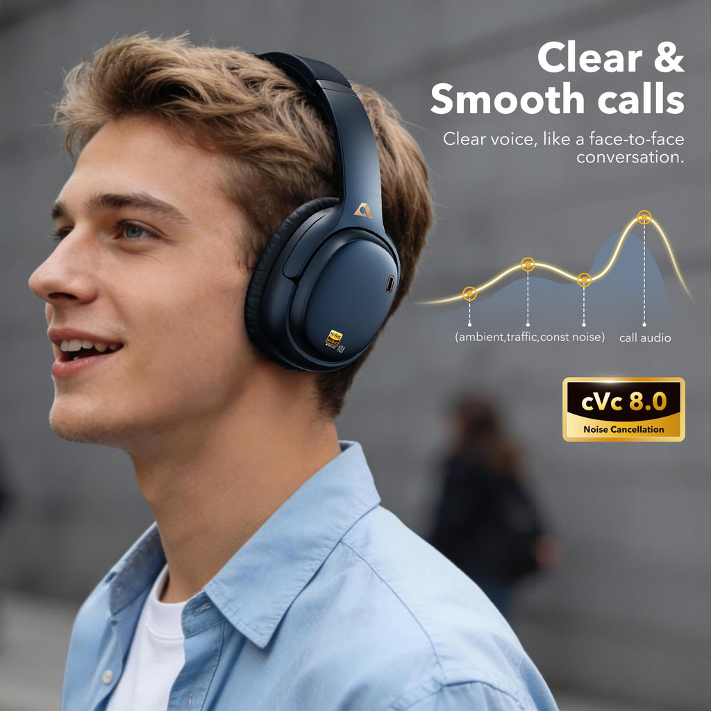 Hybrid Noise Cancelling Bluetooth Over-Ear Headphones