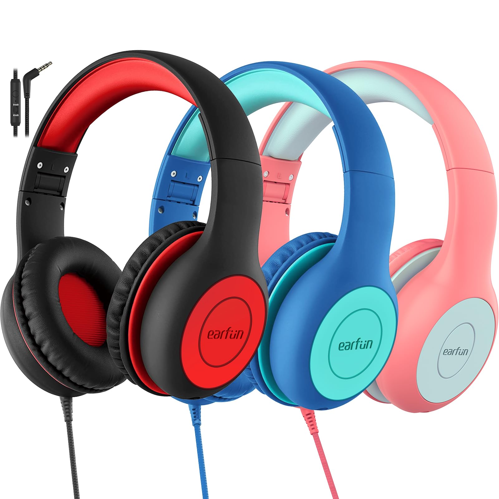 Kids Wired Headphones with Mic and Safe Volume Limit