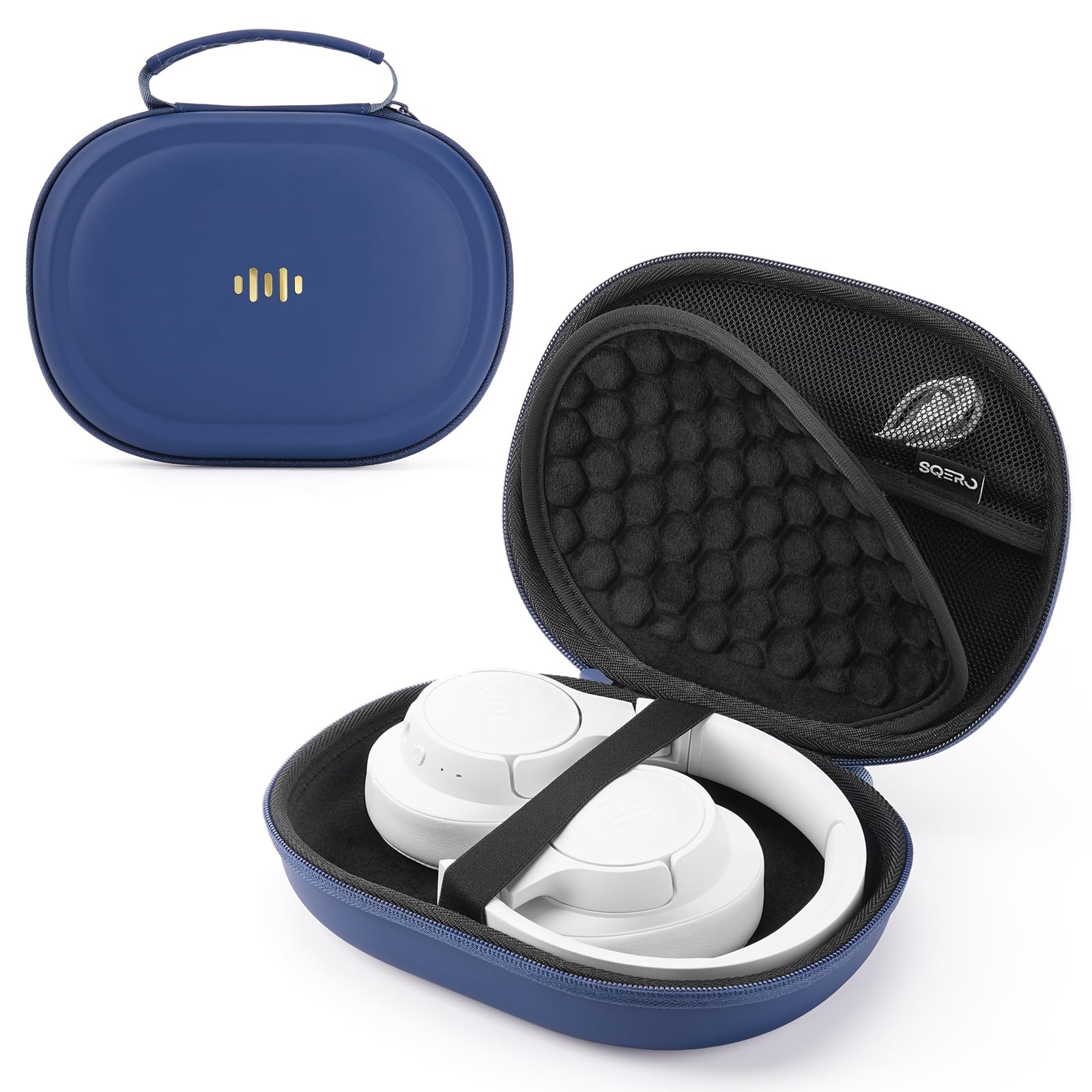 Hard Shell Headphone Travel Case with PU Pocket Organizer