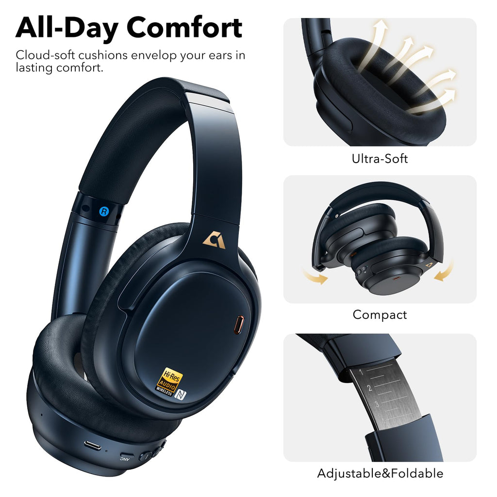 Hybrid Noise Cancelling Bluetooth Over-Ear Headphones