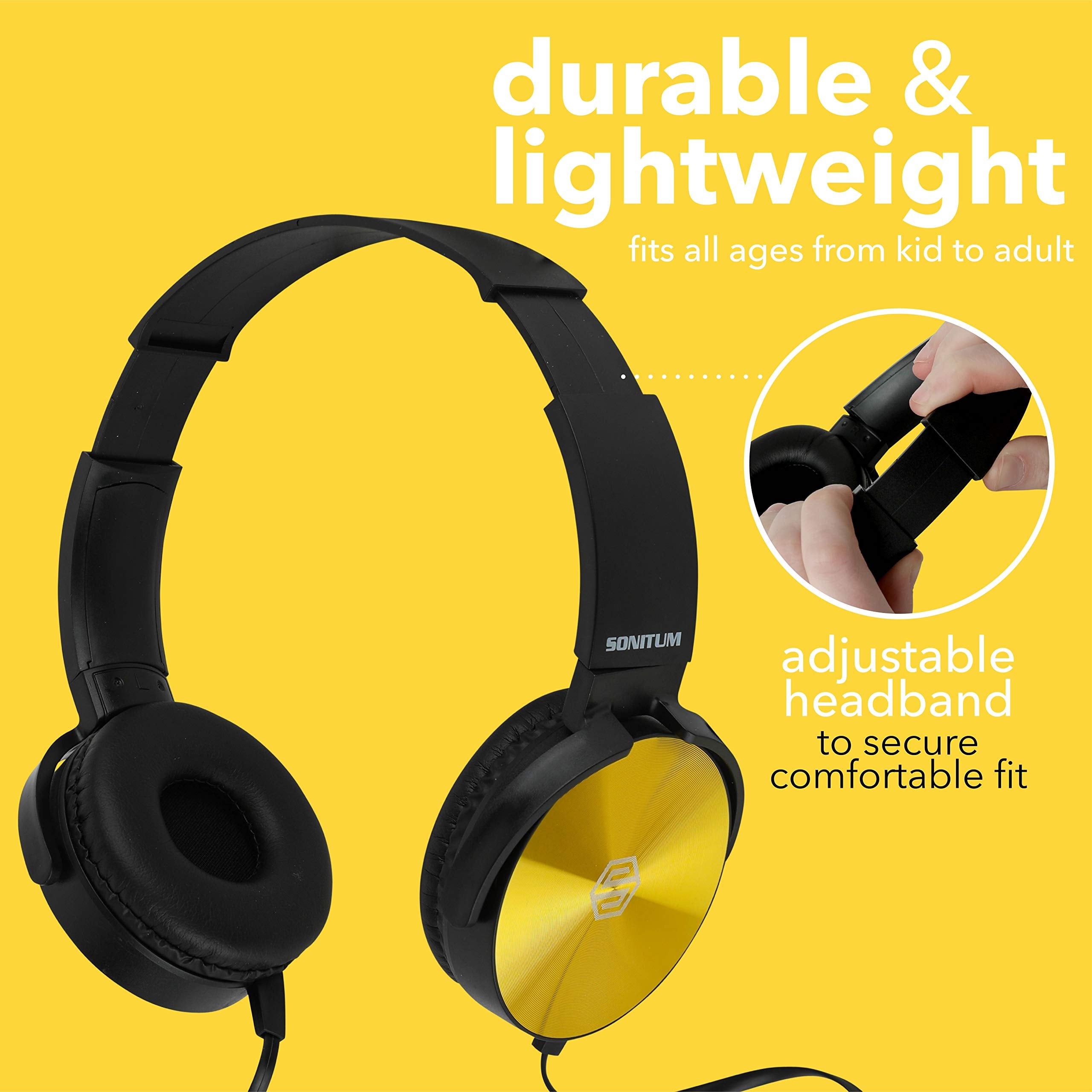 Classroom Student On-Ear Headphones 5-Pack with 3.5mm