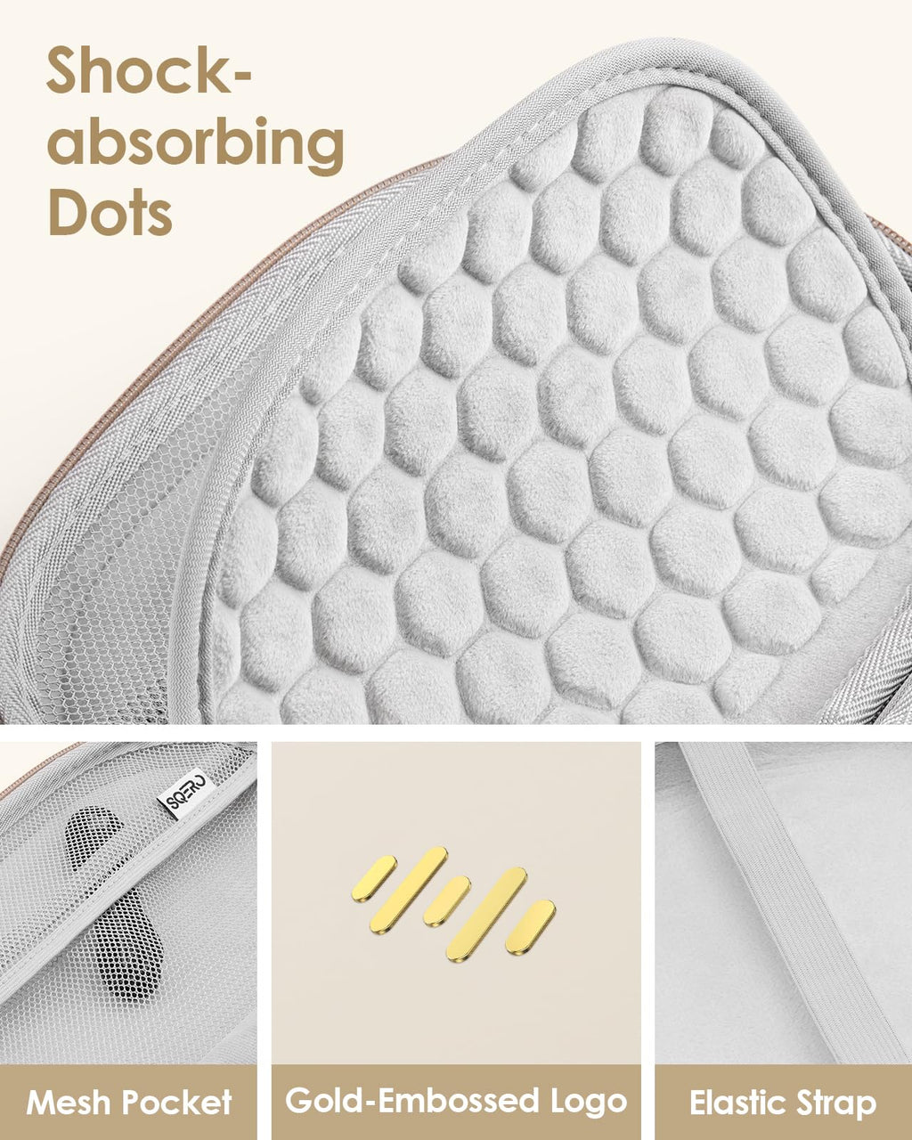 Hard Shell Headphone Travel Case with PU Pocket Organizer