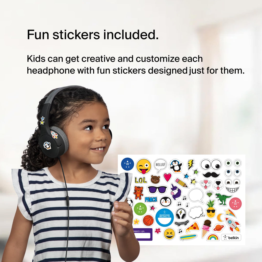 Kids Wired Headphones with Built-In Microphone