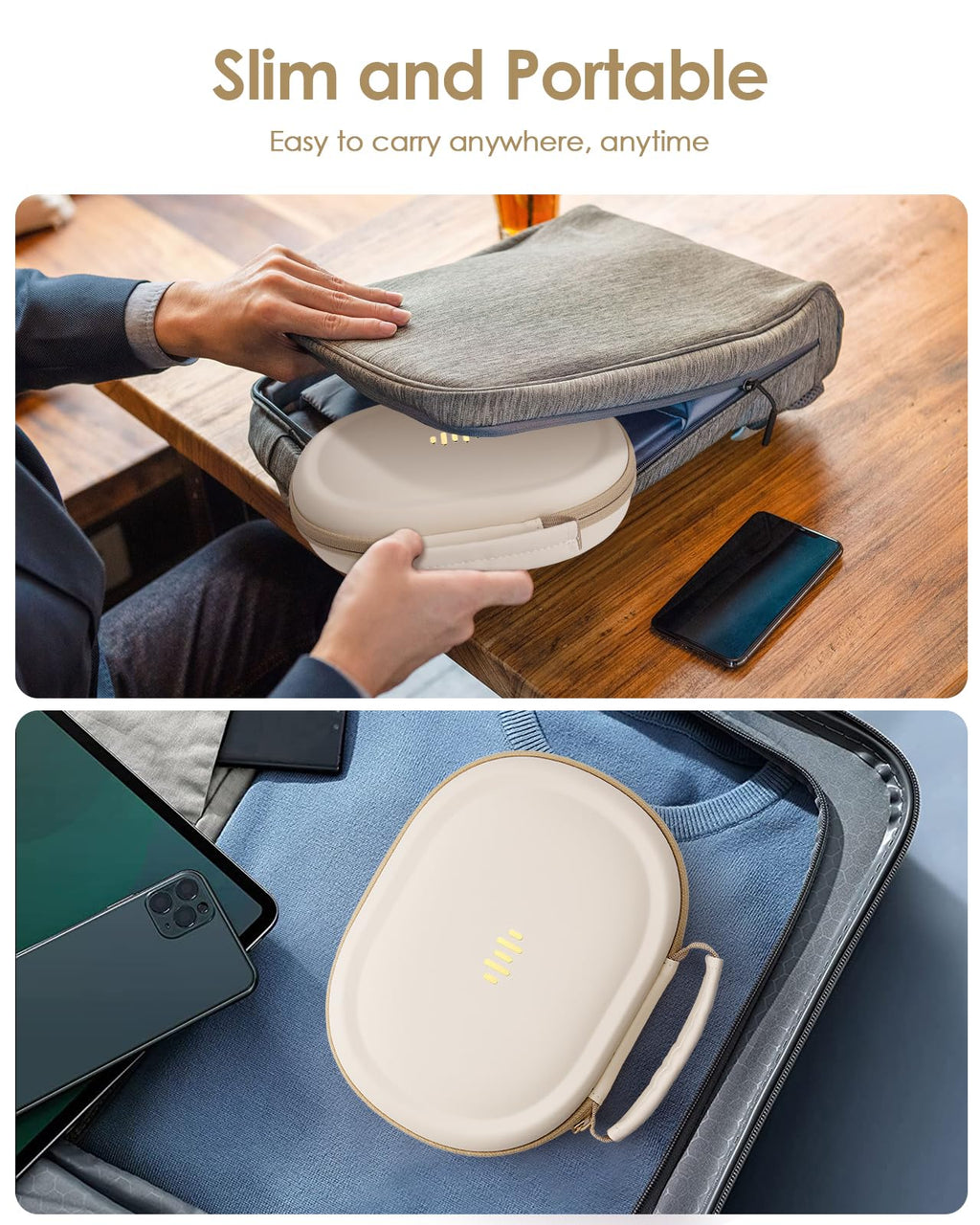 Hard Shell Headphone Travel Case with PU Pocket Organizer