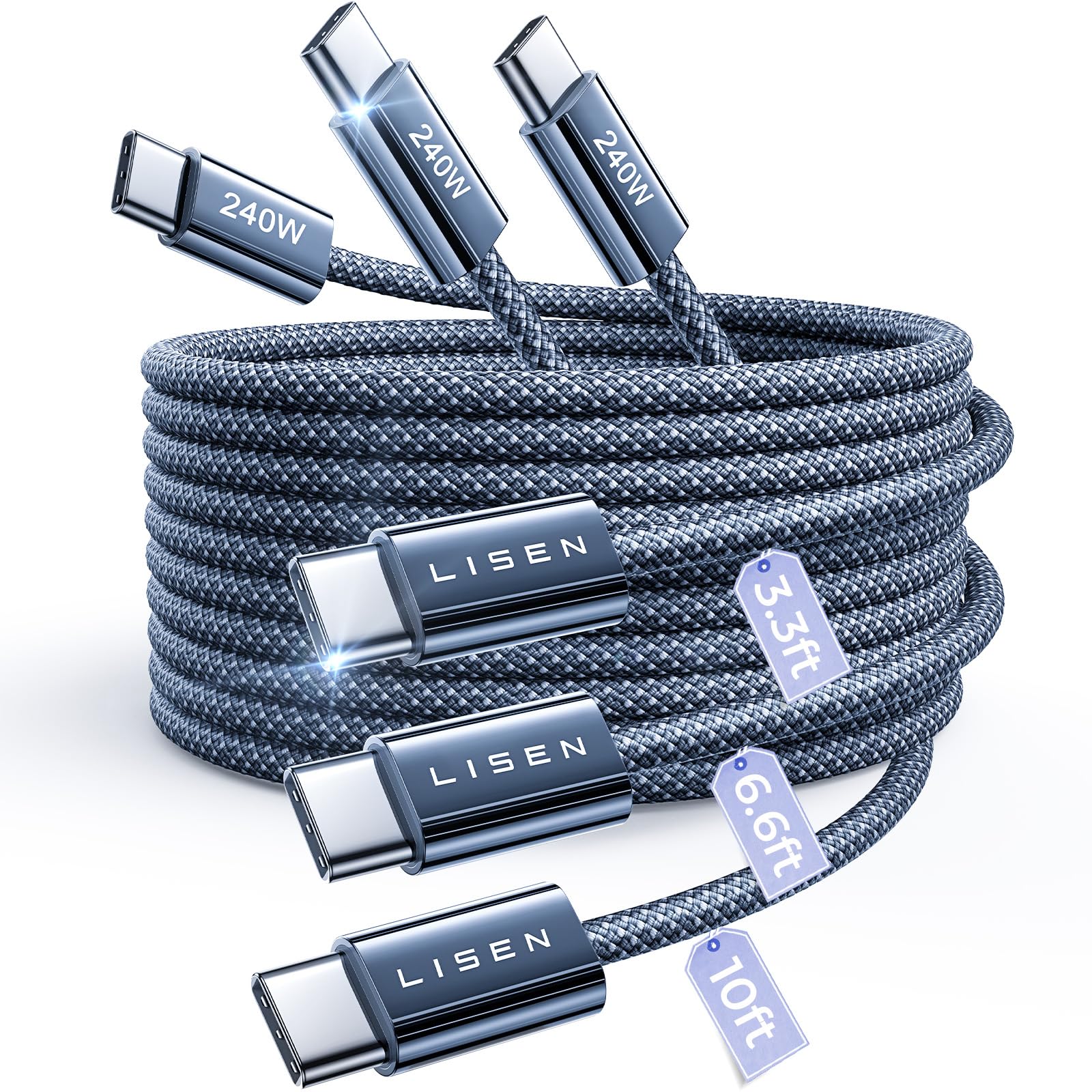 240W USB-C to USB-C Fast Charging Cable for Smart Devices