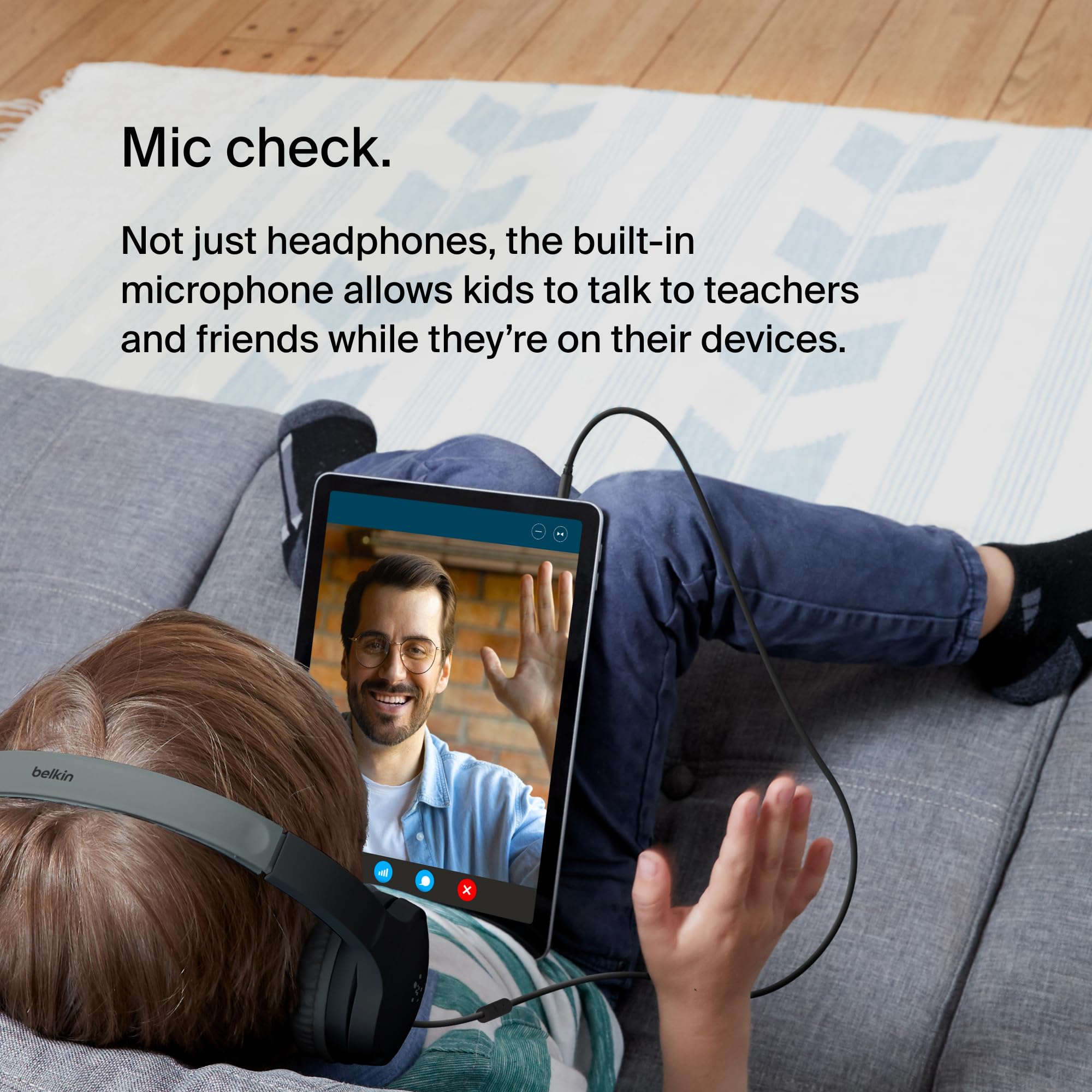 Kids Wired Headphones with Built-In Microphone